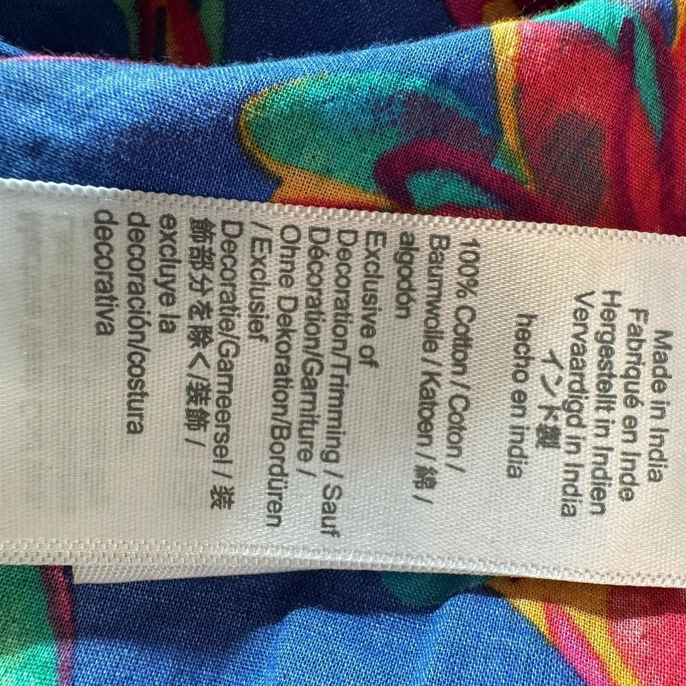 J.Crew Re-Imagined Tropical Floral Tassel Swim Cover Up Blue XXS - Picture 7 of 8